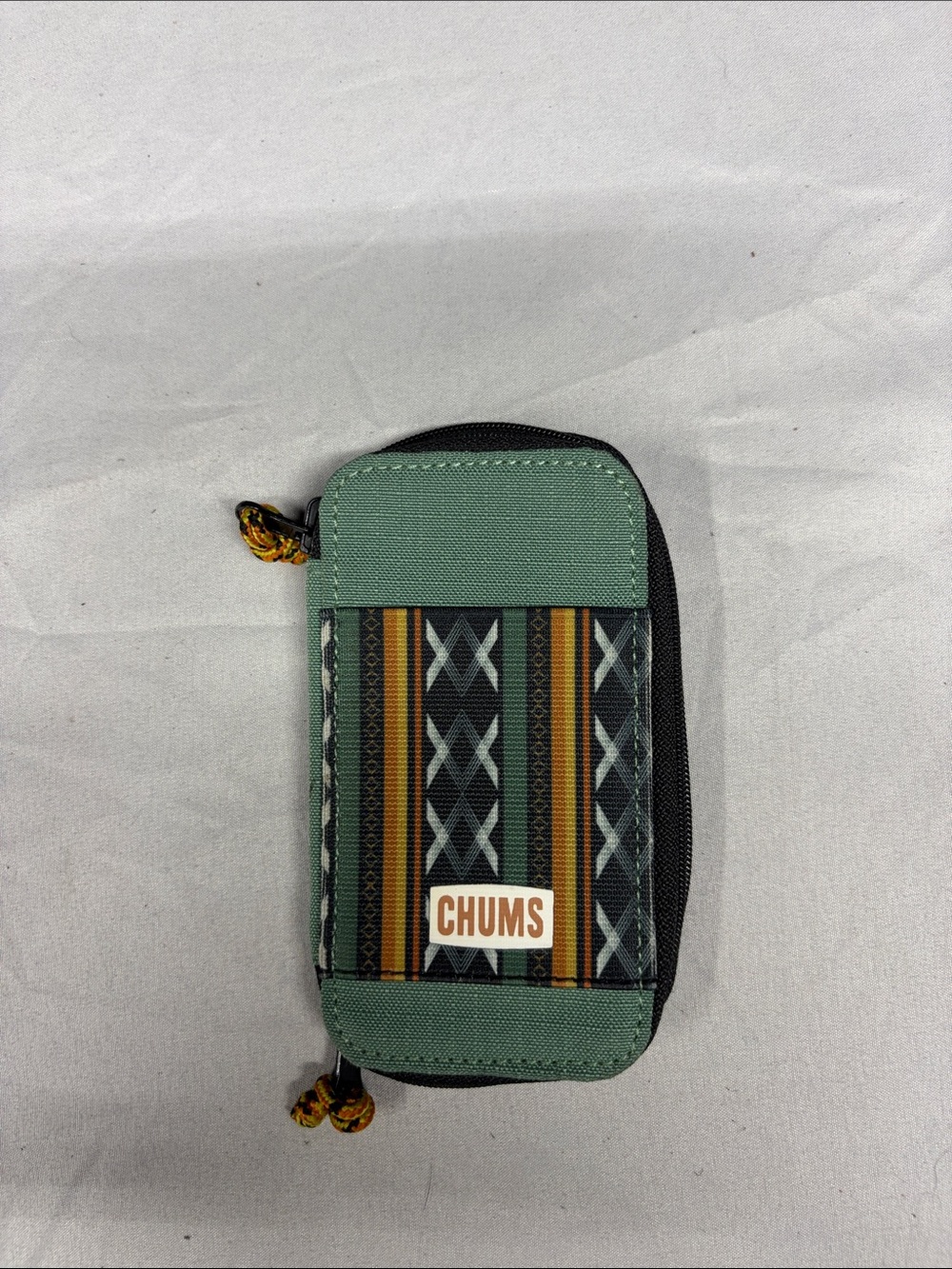 Chums Green Patterned Electronics Pouch with Zipper